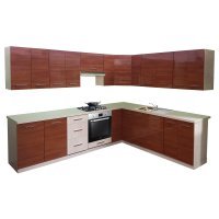 Bucatarie pe colt TAFLA Lakier Visina Aurie / Klon 280-230 Genarom , Front MDF Infoliat, OUTLET